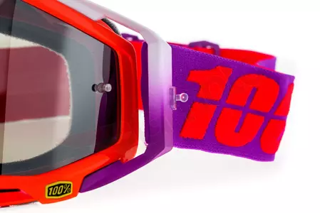 Gafas de moto 100% Porcentaje Racecraft Color sandía rojo/granate cristal plata espejo-9