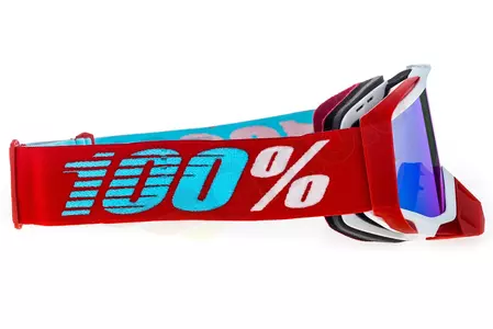Gafas de moto 100% Porcentaje Racecraft Kepler color rojo/blanco cristal azul espejo-4