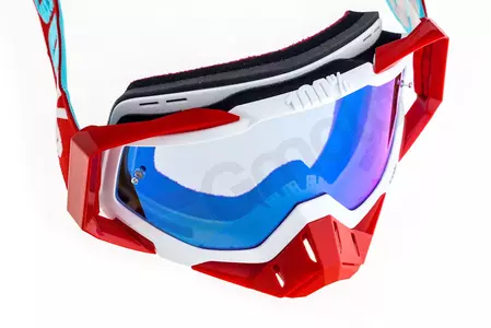 Gafas de moto 100% Porcentaje Racecraft Kepler color rojo/blanco cristal azul espejo-7