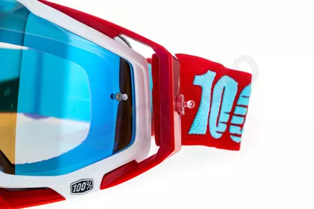Motociklističke naočale 100% Percent Racecraft Kepler, crveno/bijele, plava leća, ogledalo-9