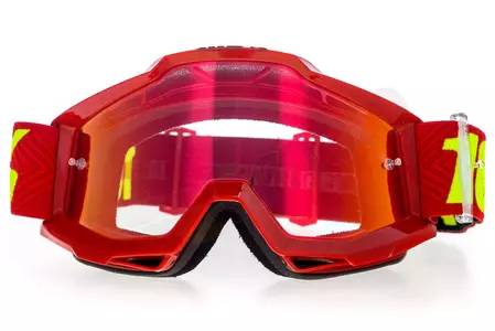 Gogle motocyklowe 100% Procent model Accuri Saarinen kolor czerwony szybka srebrne lustro-2