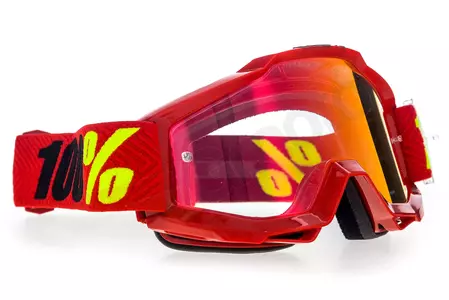 Gafas de moto 100% Porcentaje modelo Accuri Saarinen color rojo cristal plata espejo-3