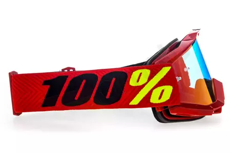 Gogle motocyklowe 100% Procent model Accuri Saarinen kolor czerwony szybka srebrne lustro-4
