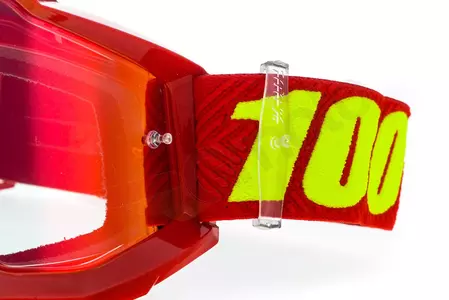 Gogle motocyklowe 100% Procent model Accuri Saarinen kolor czerwony szybka srebrne lustro-9