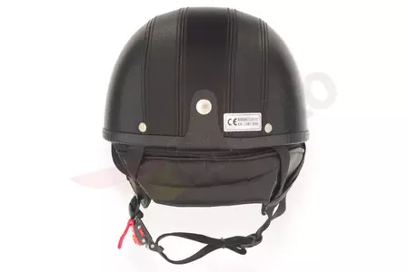 Awina casco de moto abierto cacahuete TN-8658 visera de cuero negro S-4