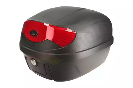 Moretti központi csomagtartó 30L fekete, piros fényvisszaverővel