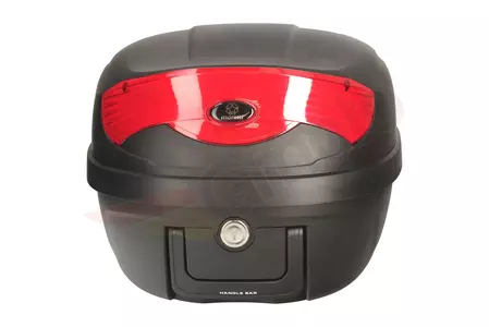 Moretti Motorradkoffer 30L schwarz mit rotem Reflektor-4