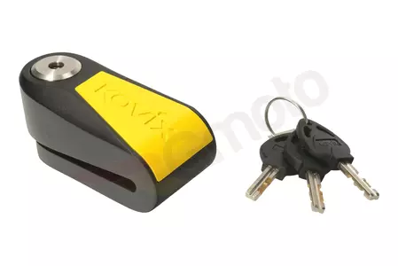 Bremžu diska slēdzene ar signalizāciju KOVIX KNL15 melns/dzeltens