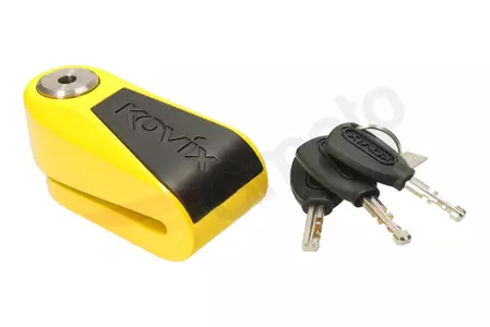 Bloqueio do disco de travão com alarme KOVIX KNL15 amarelo/preto