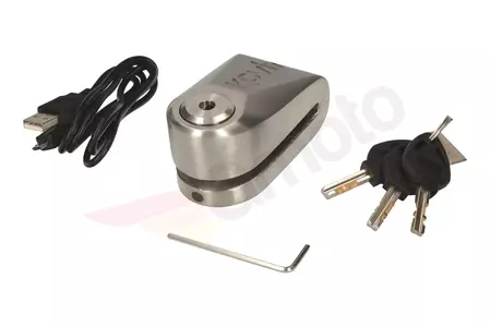 Ključavnica zavornega diska z alarmom KOVIX KDL15 srebrna