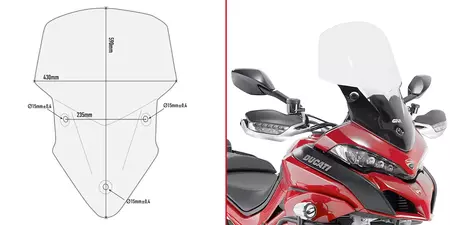 Příslušenství průhledné čelní sklo Ducati Multistrada 1200 GIVI-2