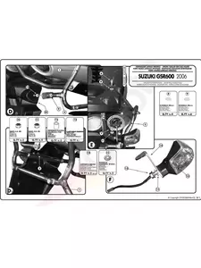 Givi V35 K33 PLX538 sidoställ för bagageutrymme Suzuki GSR 600 06-11-3