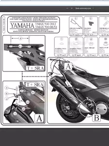 Givi T2013 Yamaha T-MAX 500 530 pakethållare på sidan - GIT2013