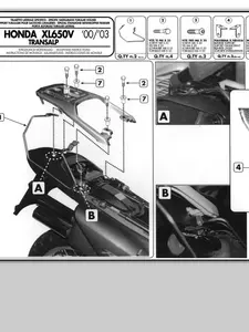 Givi T213 πλαϊνή σχάρα πορτών Honda XL 650 V Transalp - GIT213