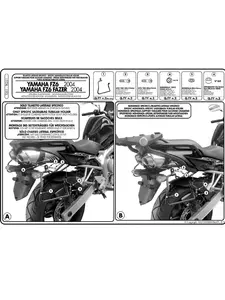 Givi T351 Yamaha FZ6 600 Fazer pakethållare på sidan 04-06-2