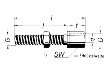 Stabdžių ir (arba) sankabos troso reguliavimo varžtas M5X0,80 mm ilgio 34MM-2