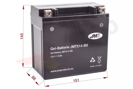 JMT YTX14-BS gel accu 12V 12Ah (WP14-BS)-2