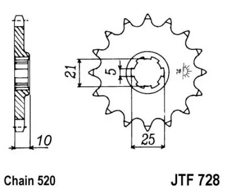 Ritzel vorne JT JTF728.16, 16 Zähne Teilung 520-2