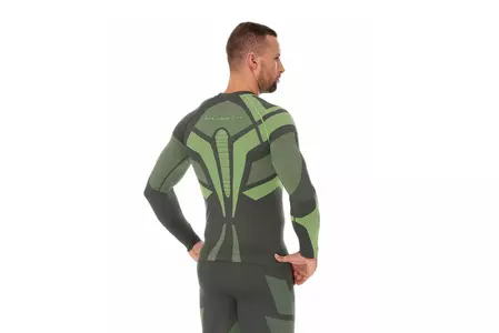 Brubeck DRY motoristična termalna majica z dolgimi rokavi siva zelena XXL-2