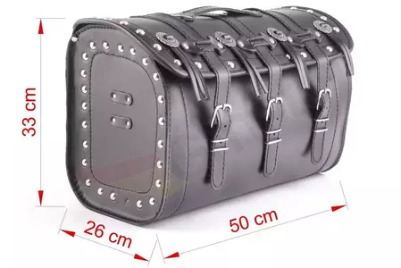 Rullväska i läder med nitar och tofsar 45L Big Boy-2