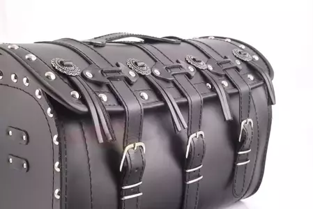 Rullväska i läder med nitar och tofsar 45L Big Boy-7