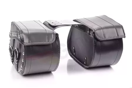 Satteltaschen Motorrad Seitentaschen Ledertaschen mit Nieten 20L X2 Wild Road-5