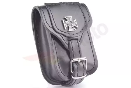 Kabelka - kožená kapsa na opasek s kravatou kufr železný maltézský kříž-1