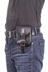 Kabelka - kožený pásek s kapsou na zavazování classic-3