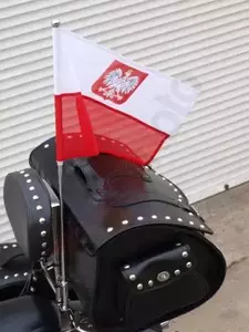 Maszt motocyklowy flagi + flaga godło Polska-3
