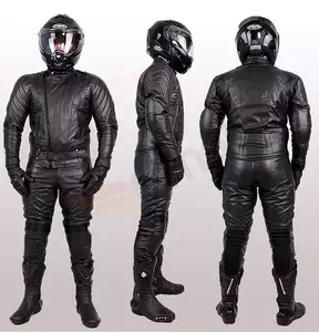 L&J Rypard Racer Pro giacca da moto in pelle nera M-5