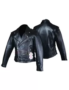 L&J Rypard Correas de cuero chaqueta de moto negro M - KSM029