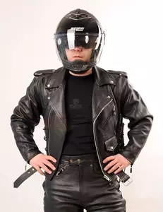 L&J Rypard Straps Leder Motorradjacke schwarz M-4