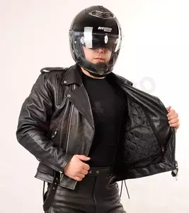 L&J Rypard Correas de cuero chaqueta de moto negro L-3