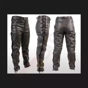 L&J Rypard Toretto pantalones de moto de cuero negro 40-3