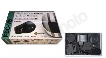 Intercom Gegensprechanlage Headset FreedConn Bluetooth FDC-01VB 500m FM 2X-6