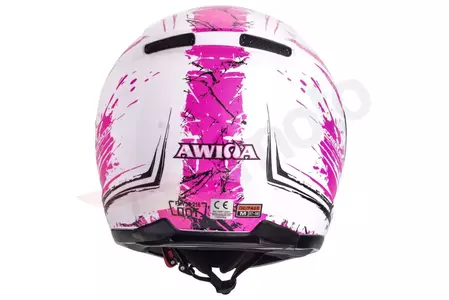 Awina motocikla integrālā ķivere TN-0700B-B4 rozā balta melna M-4