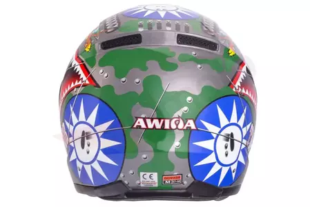 Motociklistička kaciga koja pokriva cijelo lice TN0700B-C2 Awina sivo crveno zelena M-4