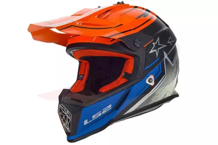 LS2 MX437 FAST CORE NEGRO NARANJA L casco moto enduro-1