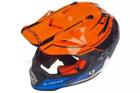 LS2 MX437 FAST CORE NEGRO NARANJA L casco moto enduro-6