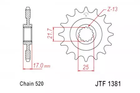 Zębatka przód JT JTF1381