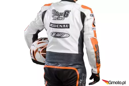 "Stage6 Racing MKII" vientisas motociklininko kostiumas, baltas, 56-3