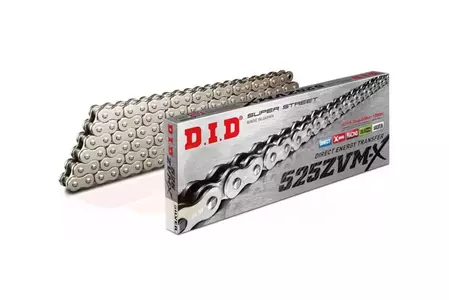 DID 525 ZVMX 108 X-ring S&S open drive chain with cap silver - DID525ZVMXS&S-108