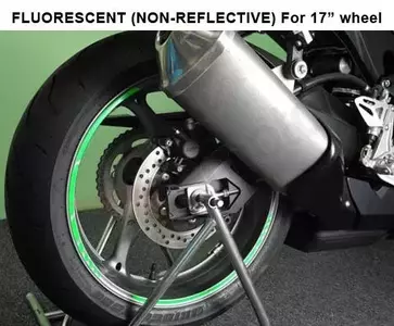 Adhesivo reflectante Keiti Verde Fluo para ruedas-3