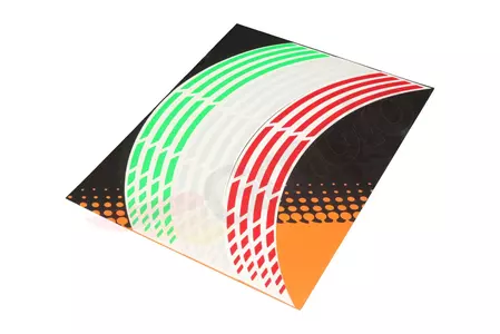 Reflexní samolepky na kola Keiti Bílá/Červená/Zelená-1