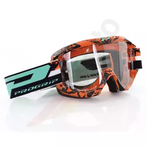Motocyklové okuliare Progrip LS Riot 3450 oranžové čierne priehľadné sklo citlivé na svetlo-1