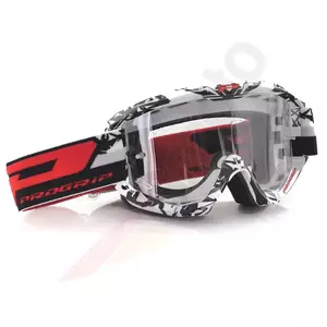 Motocyklové okuliare Progrip LS Riot 3450 biele čierne priehľadné sklo citlivé na svetlo-1