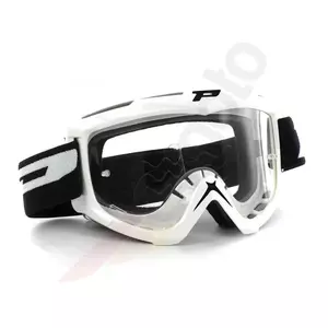Motocyklové brýle Progrip 3301 bílé průhledné sklo