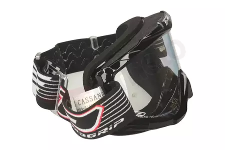 "Progrip 3301" motociklininko akiniai, juodas skaidrus stiklas-2
