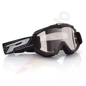 Gafas de moto Progrip Dark Side 3204 negro mate espejado cristal plateado - PG3204BKMSV
