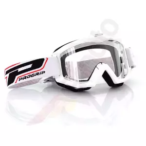 Progrip Brille Crossbrille Motorrad 3201 Race line weiß-1